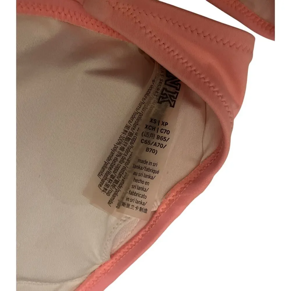 Victoria's Victoria Secret Bikini PINK Light Pink High Neck Halter Set XS - EUC
